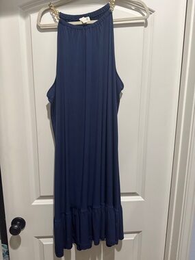 Michael Kors Navy Ruffle Tiered Sundress 3X